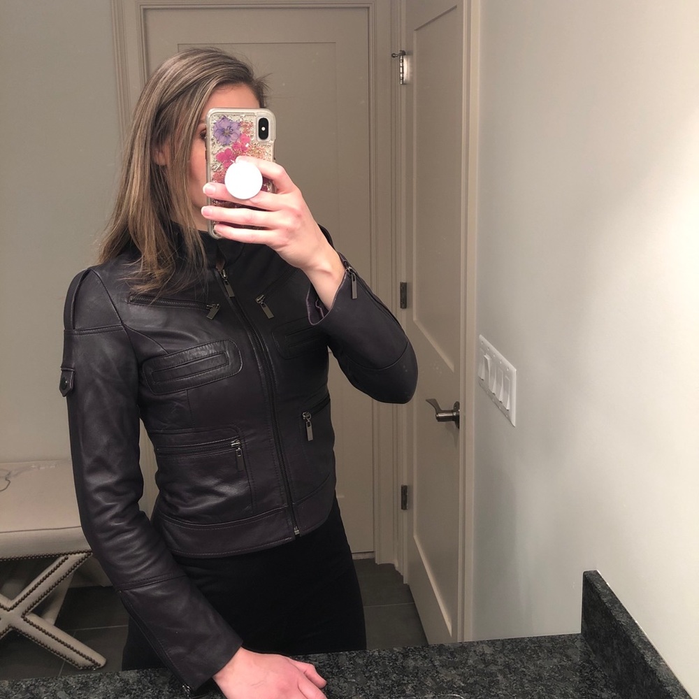 Leather moto jacket